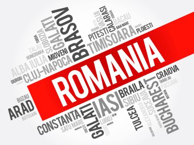 Romanya kelime bulutu kolaj'daki şehirler listesi
