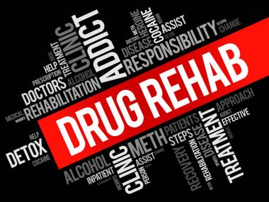 Uyuşturucu rehabilitasyon sözcüğü bulut kolaj