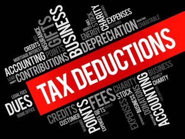 Tax Deductions word cloud collage clipart