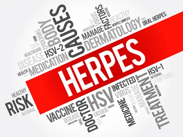 Herpes palabra nube collage — Vector de stock