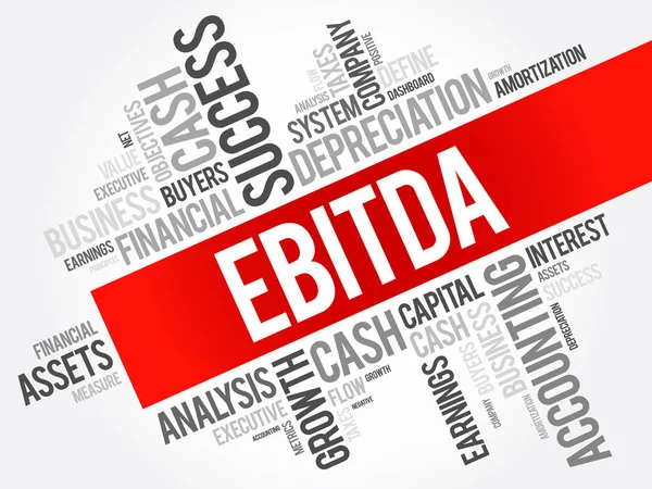 Collage di nube parola di EBITDA, concetto di affari — Vettoriale Stock
