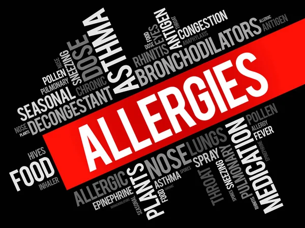 Allergies mot nuage collage — Image vectorielle