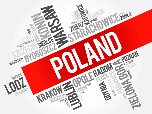 List of cities and towns in Poland — Stock Vector