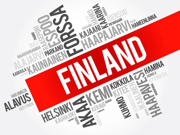 Lista de cidades em Finlândia — Vetor de Stock