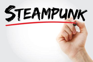 Steampunk marker ile yazma el