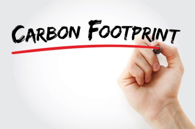 Karbon ayak izi marker ile yazma el