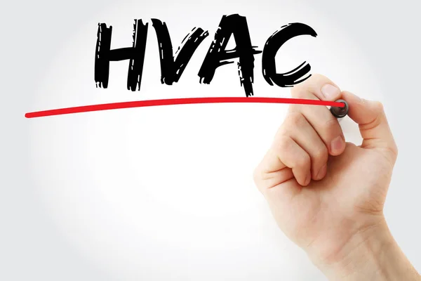 Hand schrijven van Hvac met marker — Stockfoto
