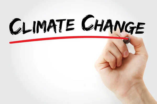 Hand writing Climate change with marker — Stock Photo, Image