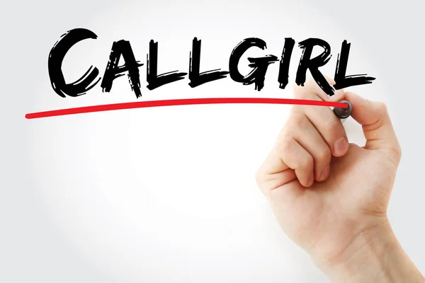 Handwriting Callgirl with marker — стоковое фото