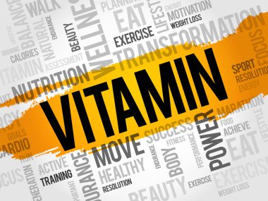 Vitamini kelime bulutu arka plan