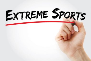 Doğa sporları marker ile yazma el