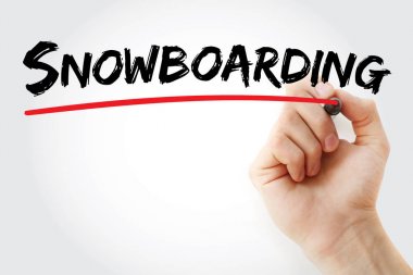 El Snowboarding marker ile yazma