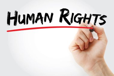 İnsan hakları marker ile yazma el