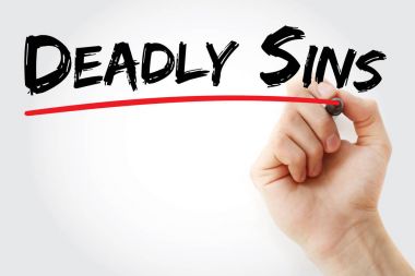 Ölümcül günah marker ile yazma el