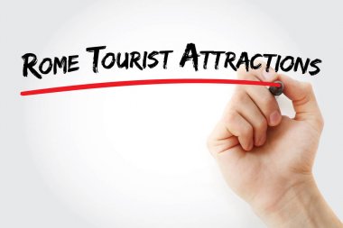 Roma turistik marker ile yazma el