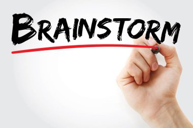 Beyin fırtınası marker ile yazma el