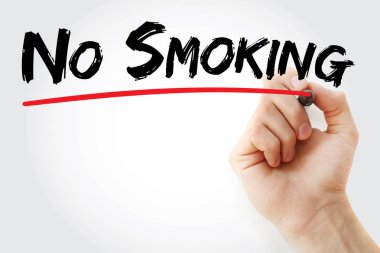 Sigara İçilmez işareti ile yazma el