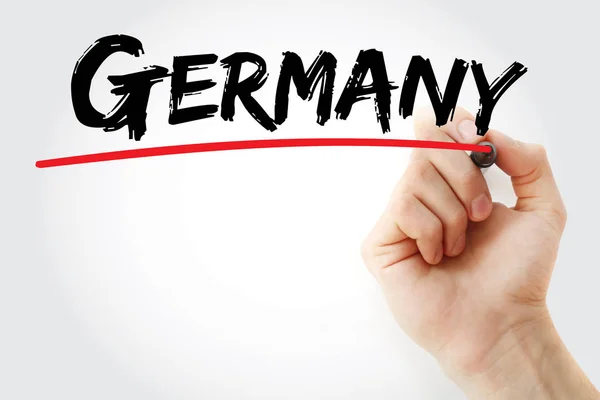 Hand writing Germany with marker — Stock Photo, Image