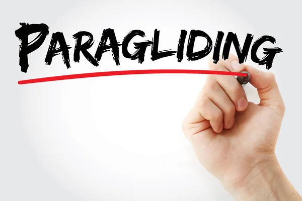 Hand writing Paragliding with marker — Stock Photo, Image