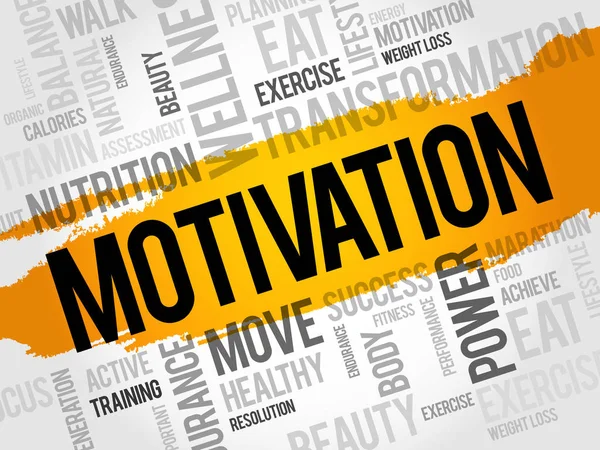 Motivationswort Wolke, Fitness — Stockvektor