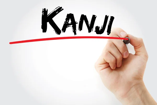 Hand writing Kanji with marker — Stock Photo, Image