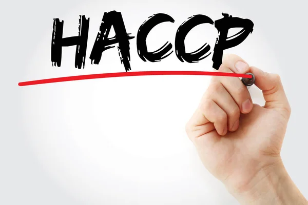 Hand writing HACCP with marker — Stock Photo, Image