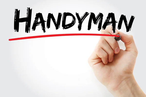 Handyman con pennarello — Foto Stock