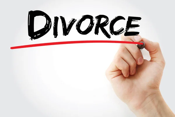 Hand writing Divorce with marker — Stock Photo, Image