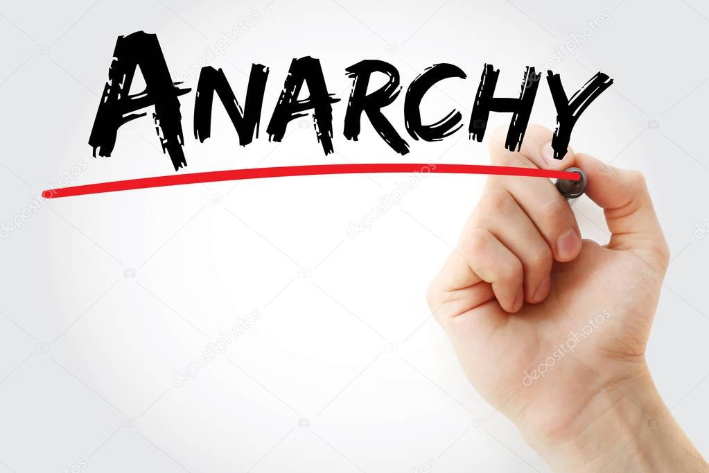 Hand writing Anarchy with marker