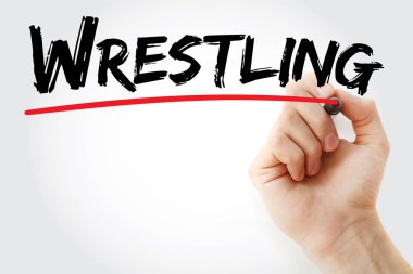 Güreş marker ile yazma el