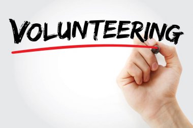 El gönüllülük marker ile yazma