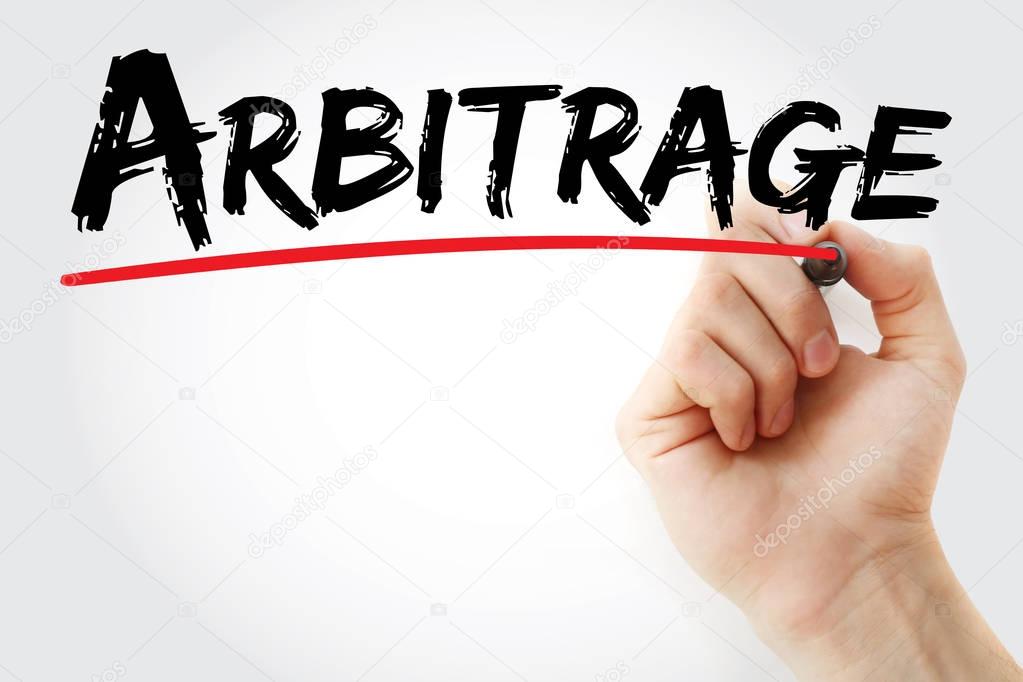 Hand writing Arbitrage with marker