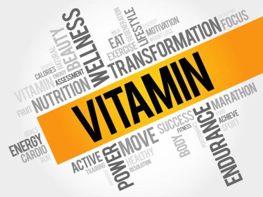Vitamini kelime bulutu arka plan