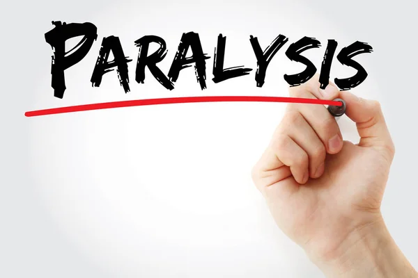 Hand writing paralysis with marker — Stock Photo, Image