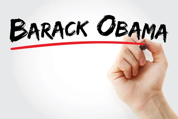 Ecriture Barack Obama avec marqueur — Photo