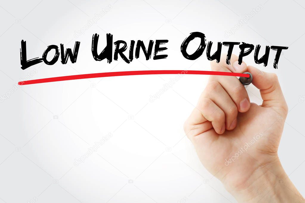 Hand writing low urine output with marker