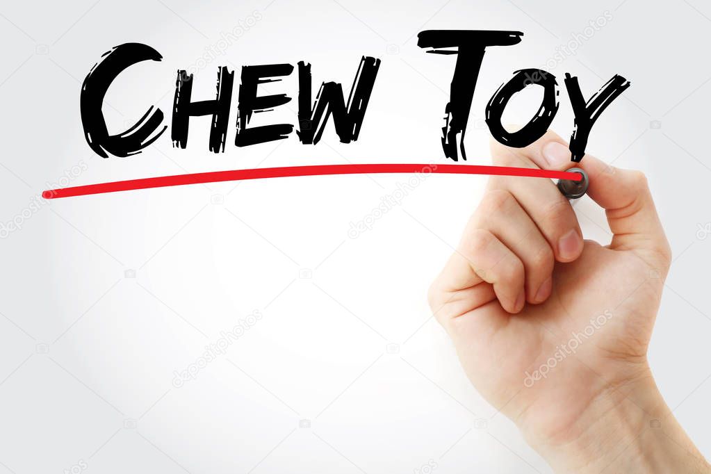 Hand writing Chew toy with marker