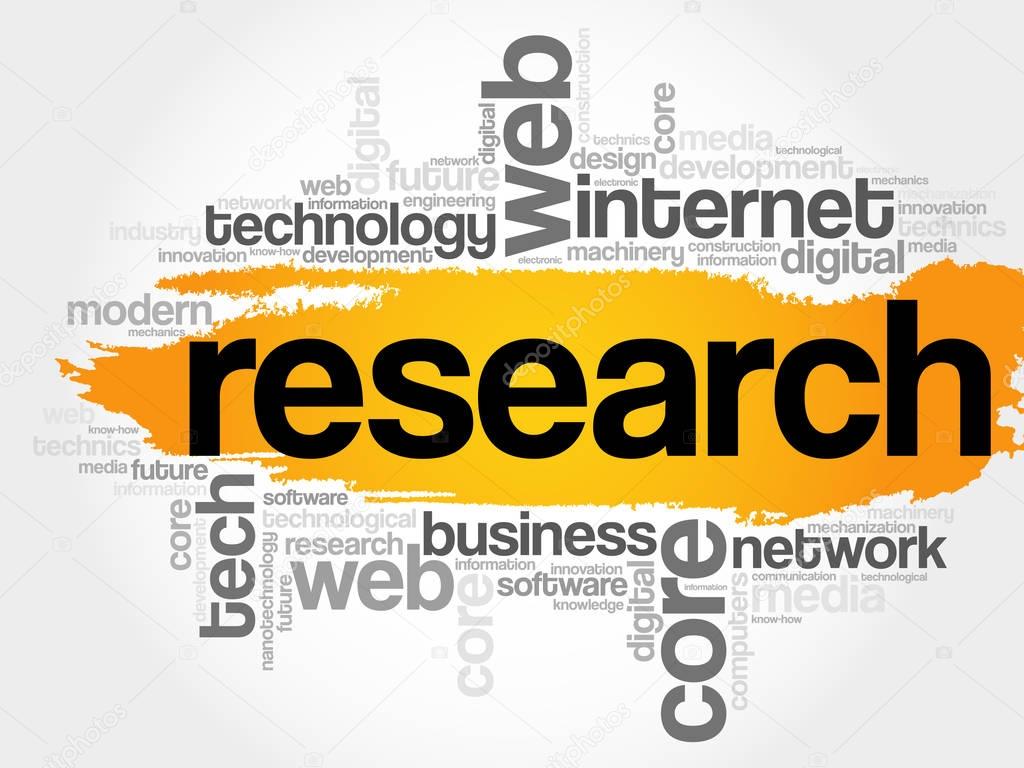 Research word cloud, technology concept