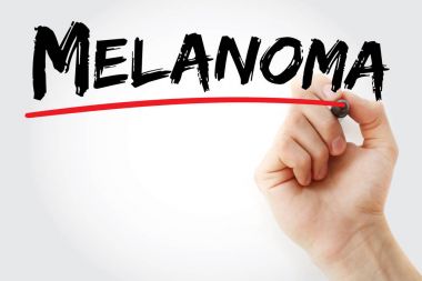 Hand writing Melanoma with marker clipart