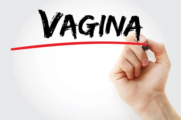 Escrita à mão Vagina com marcador — Fotografia de Stock
