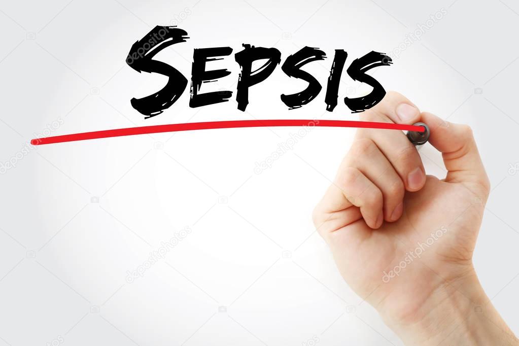 Hand writing Sepsis with marker