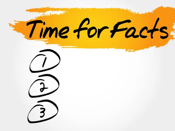 Time for Facts blank list — Stock Vector