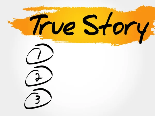 True Story blank list — Stock Vector