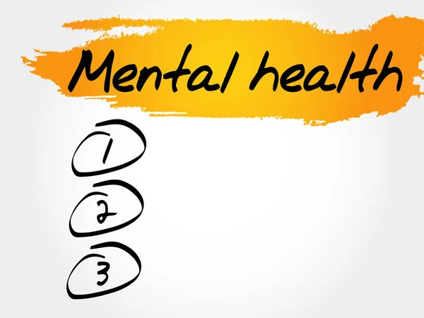 Mental health blank list — Stock Vector