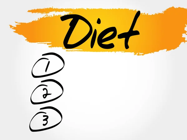 Liste blanche alimentation, sport, fitness — Image vectorielle