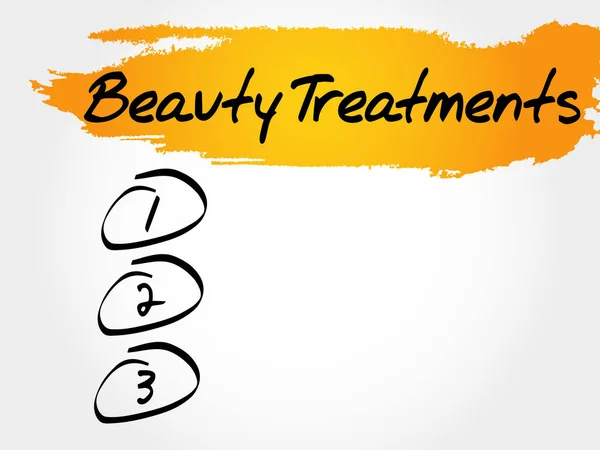 Beauty Treatments blank list — Stock Vector