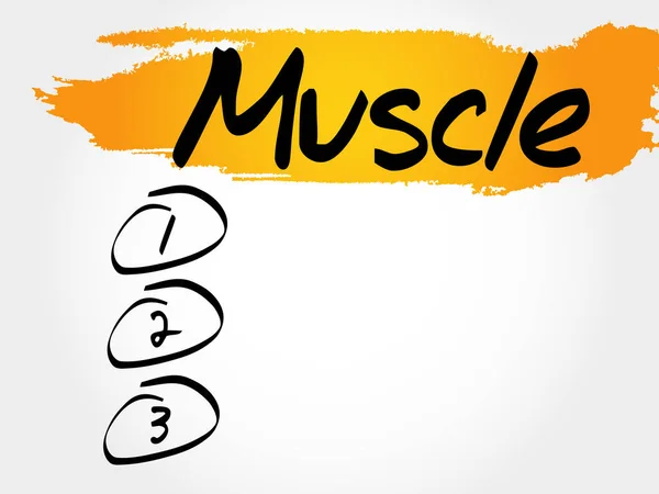Liste des muscles vides — Image vectorielle