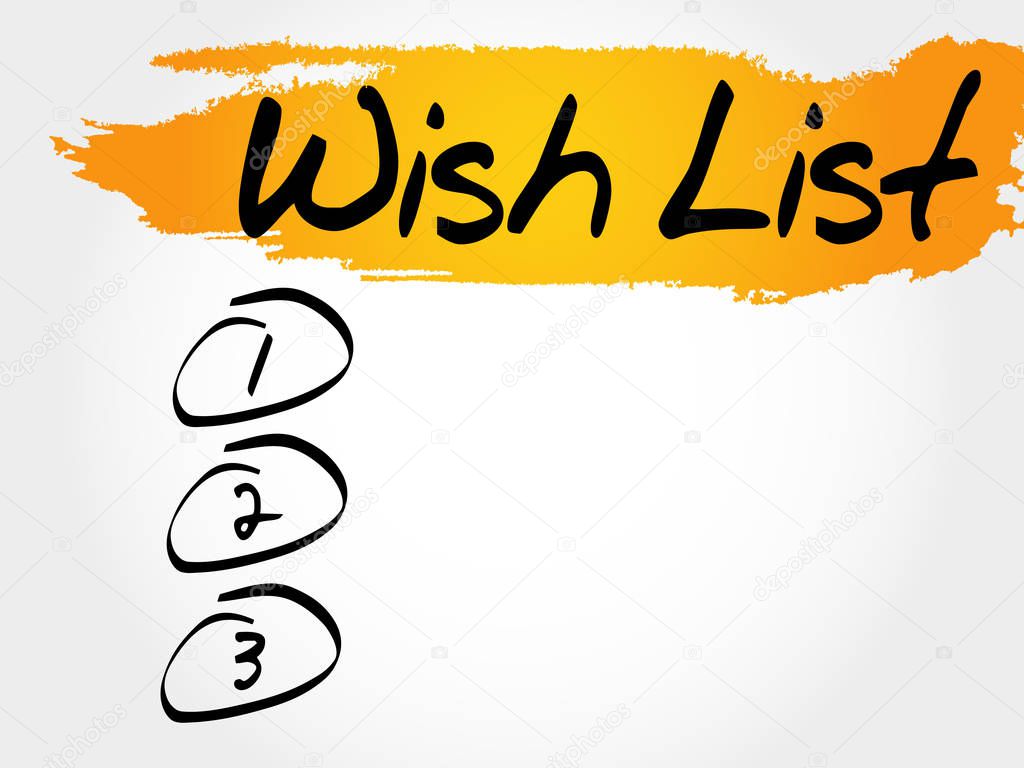 Wish List blank list
