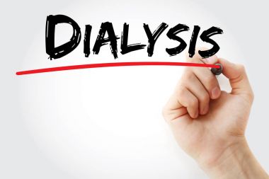 Hand writing Dialysis with marker clipart