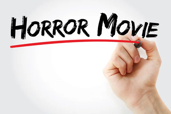 Hand writing Horror movie with marker — Stock Photo, Image